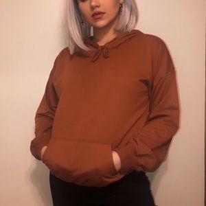 SHEIN Brown Drawstring Hoodie